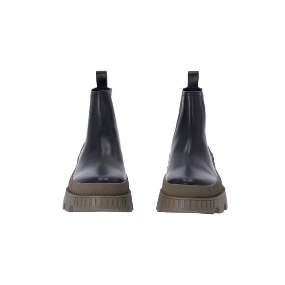 Moncler Lir Chunky Chelsea Boots in Black Leather - Picture 3 of 10